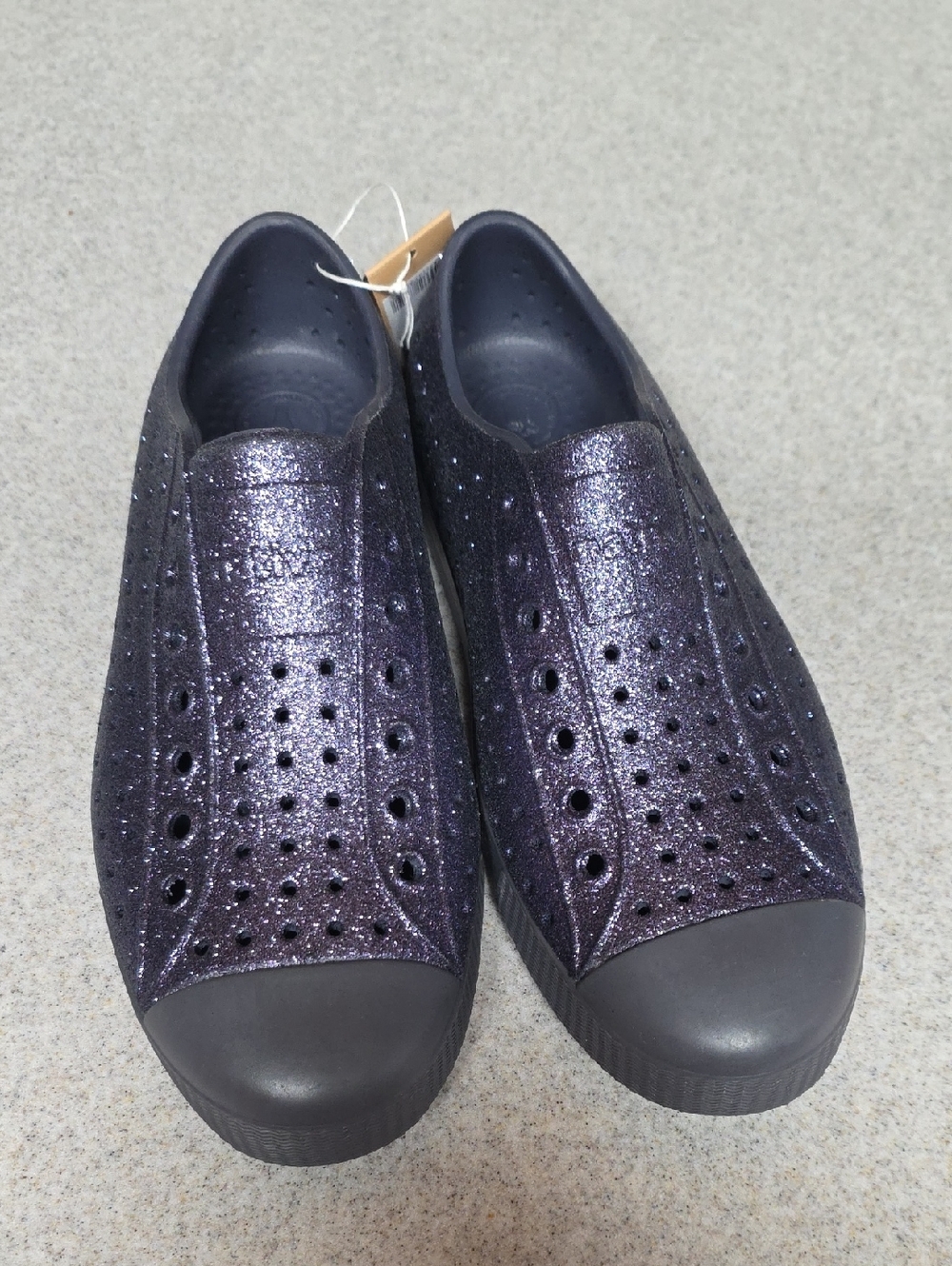Native Shoes Metallic Purple Glitter Slip-On Sneakers